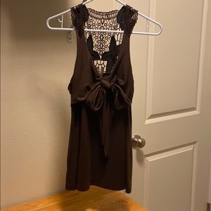 Brown tank top blouse